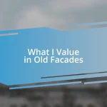 What I Value in Old Facades