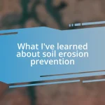 What I’ve learned about soil erosion prevention